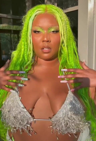 2. Sexy Lizzo Shows Cleavage in Bikini Top