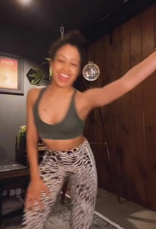 Sultry Liza Koshy in Leopard Leggings