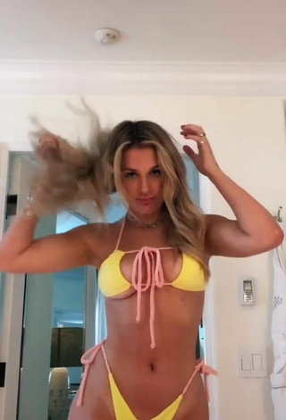 Hot Madi Monroe Shows Cleavage in Yellow Bikini (Underboob)