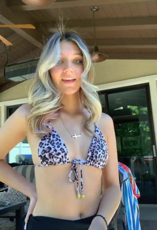 4. Sexy Mads Lewis in Leopard Bikini Top