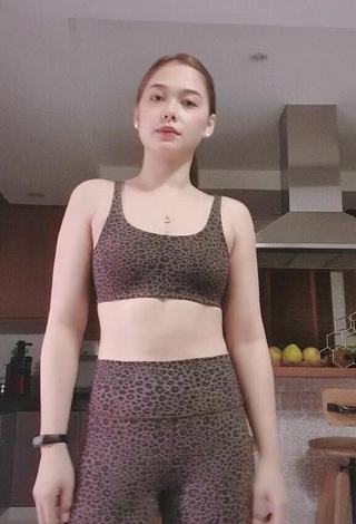 Sultry Maja Salvador in Leopard Crop Top