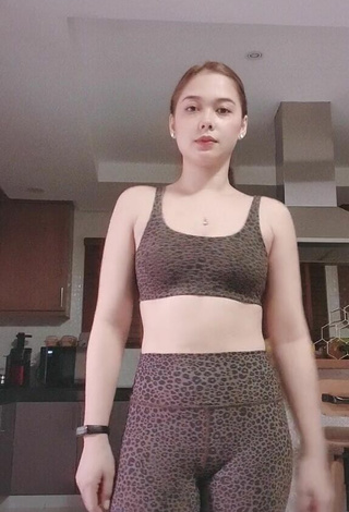 3. Sultry Maja Salvador in Leopard Crop Top