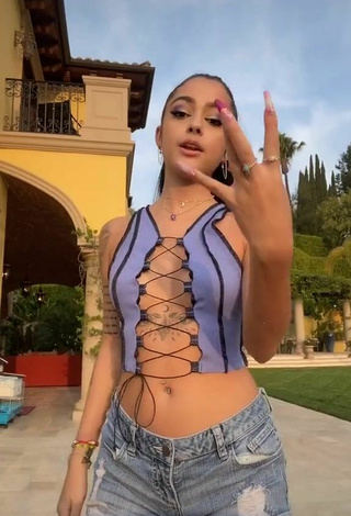 Adorable Malu Trevejo in Seductive Purple Crop Top