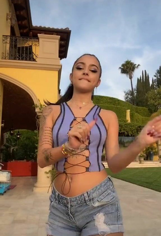 3. Adorable Malu Trevejo in Seductive Purple Crop Top