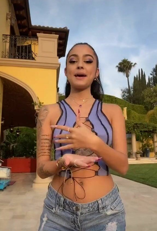 4. Adorable Malu Trevejo in Seductive Purple Crop Top