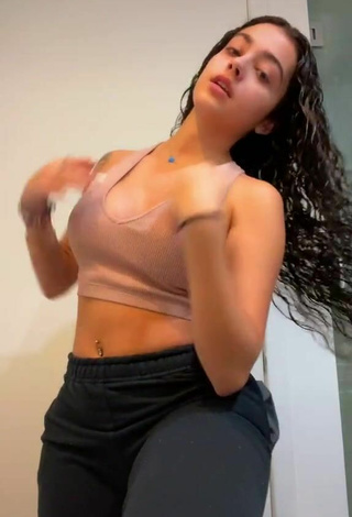 Wonderful Malu Trevejo in Beige Crop Top