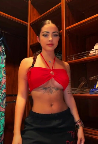 Seductive Malu Trevejo in Red Crop Top (Underboob)