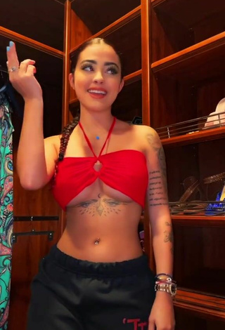 5. Seductive Malu Trevejo in Red Crop Top (Underboob)