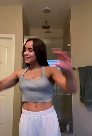 Sexy Marly Esteves in Grey Crop Top