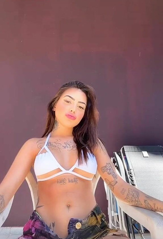 Luscious Mirella Fernandez in White Bikini Top