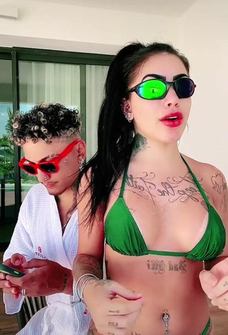 Beautiful Mirella Fernandez in Sexy Green Bikini