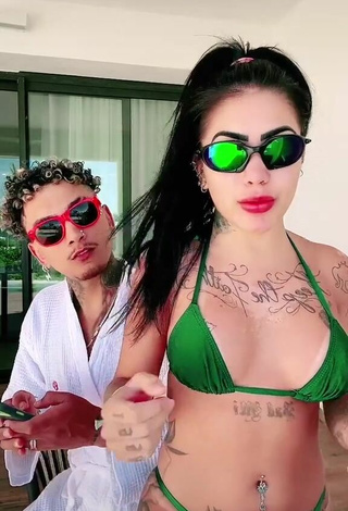 2. Beautiful Mirella Fernandez in Sexy Green Bikini