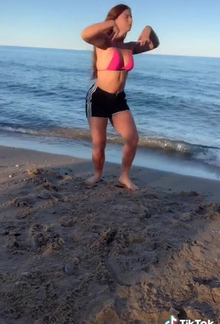 4. Wonderful Mikaila Murphy in Pink Bikini Top at the Beach