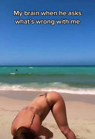 4. Cute Mikaila Murphy Shows Butt at the Beach and Bouncing Boobs