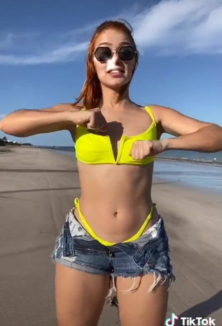 4. Cute Mirela Janis in Bikini Top at the Beach