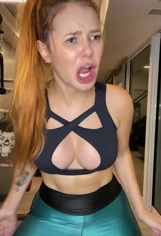 Sexy Mirela Janis Shows Cleavage in Black Crop Top