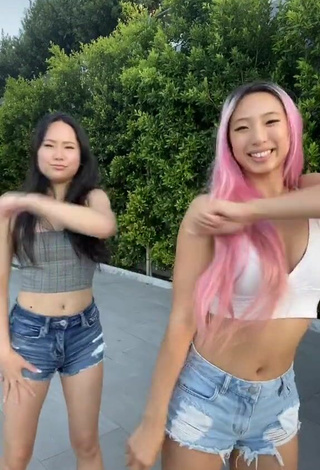 2. Sexy Michelle Chin in Crop Top in a Street