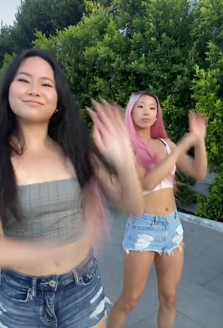 5. Sexy Michelle Chin in Crop Top in a Street