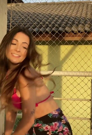 2. Lovely Nathalia Valente in Pink Bikini Top