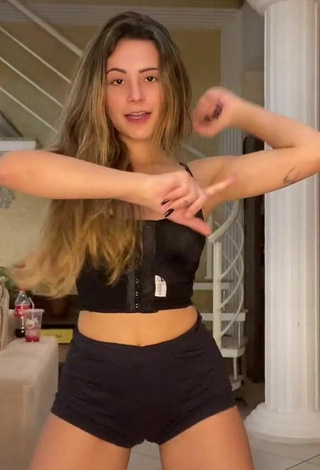 Sexy Nathalia Valente in Black Crop Top