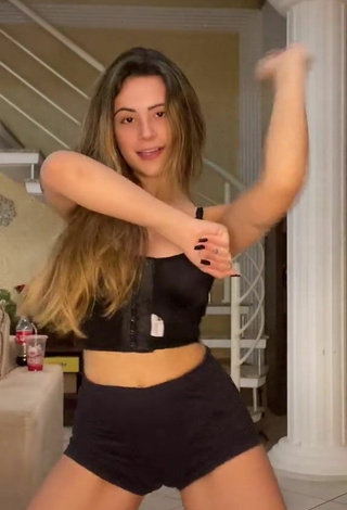 2. Sexy Nathalia Valente in Black Crop Top