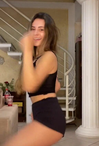 3. Sexy Nathalia Valente in Black Crop Top