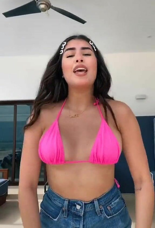 3. Sultry Nicole García in Pink Bikini Top