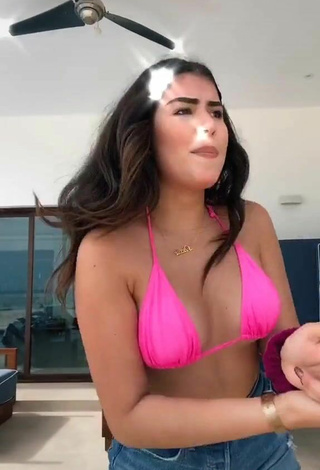 5. Sultry Nicole García in Pink Bikini Top