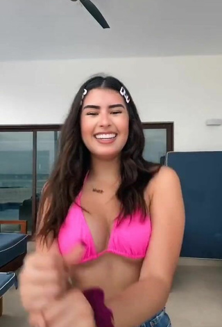 3. Hot Nicole García in Pink Bikini Top