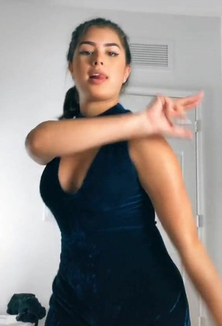 Sultry Nicole García in Blue Overall