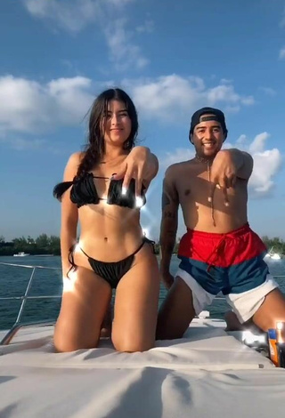 4. Sexy Nicole García in Black Bikini on a Boat