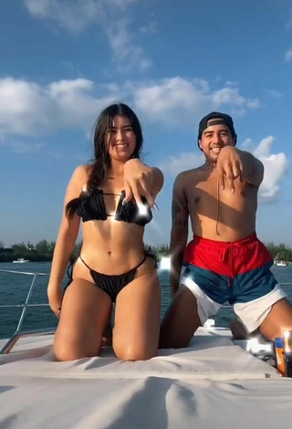 5. Sexy Nicole García in Black Bikini on a Boat