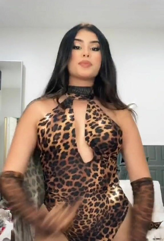 3. Sultry Nicole García in Leopard Swimsuit