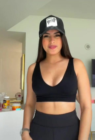 Sultry Nicole García in Black Sport Bra