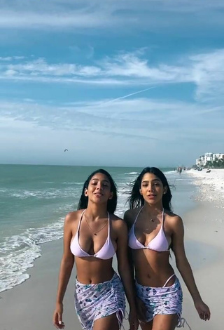 Luscious Melanie & Meila in Bikini Top at the Beach