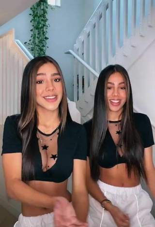 5. Titillating Melanie & Meila in Black Crop Top