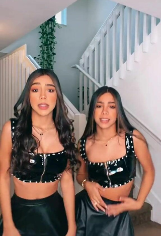 Sexy Melanie & Meila in Black Crop Top