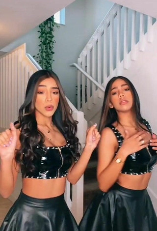 2. Sexy Melanie & Meila in Black Crop Top