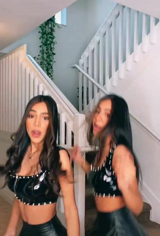 3. Sexy Melanie & Meila in Black Crop Top