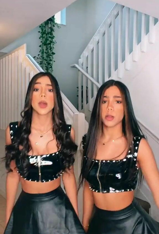 4. Sexy Melanie & Meila in Black Crop Top