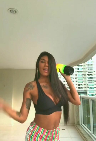 Sultry Jully Oliveira in Black Sport Bra