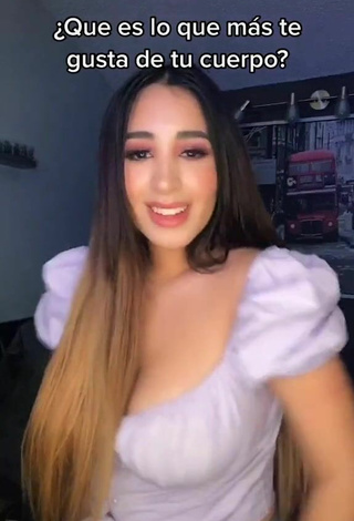 Cute Ana Daniela Martínez Buenrostro Shows Cleavage in White Crop Top