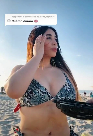 2. Sweet Ana Daniela Martínez Buenrostro in Cute Snake Print Bikini at the Beach