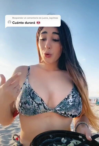 3. Sweet Ana Daniela Martínez Buenrostro in Cute Snake Print Bikini at the Beach