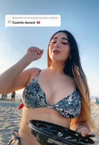 5. Sweet Ana Daniela Martínez Buenrostro in Cute Snake Print Bikini at the Beach