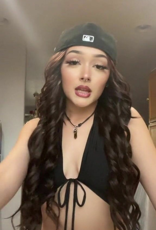 Luscious Hailey Orona in Black Crop Top