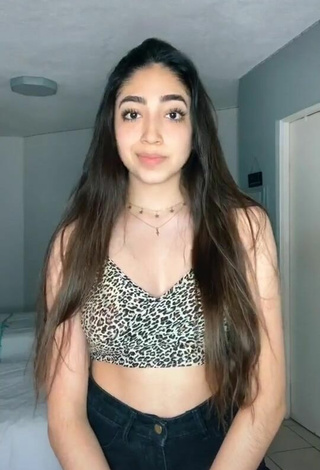 Hot Rosalinda Salinas in Leopard Crop Top