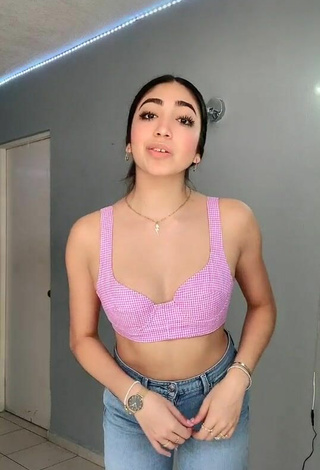 Sexy Rosalinda Salinas in Pink Crop Top