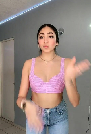 2. Sexy Rosalinda Salinas in Pink Crop Top