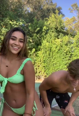 6. Sienna Mae Gomez Looks Seductive in Green Bikini